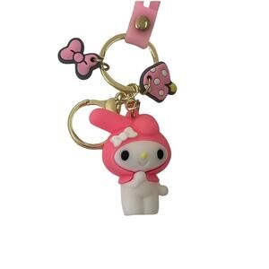 Hello Kitty Keychain Bag Charm‎ Wristlet Pink Anime NEW